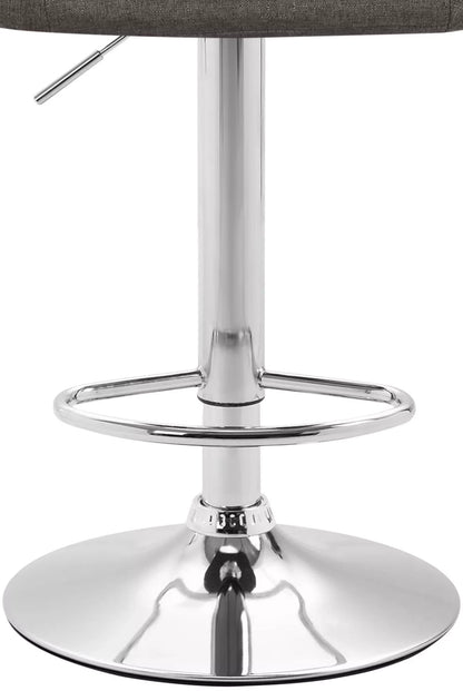 In And OutdoorMatch Luxe Barkruk Abbey - Bruin - Gestoffeerde Zitting - Voetensteun - Zithoogte 86-106 cm - Ergonomische barstoelen - In hoogte verstelbaar - Set van 1 - Met Rugleuning - Voor Keuken en Bar Barkrukken / hocker