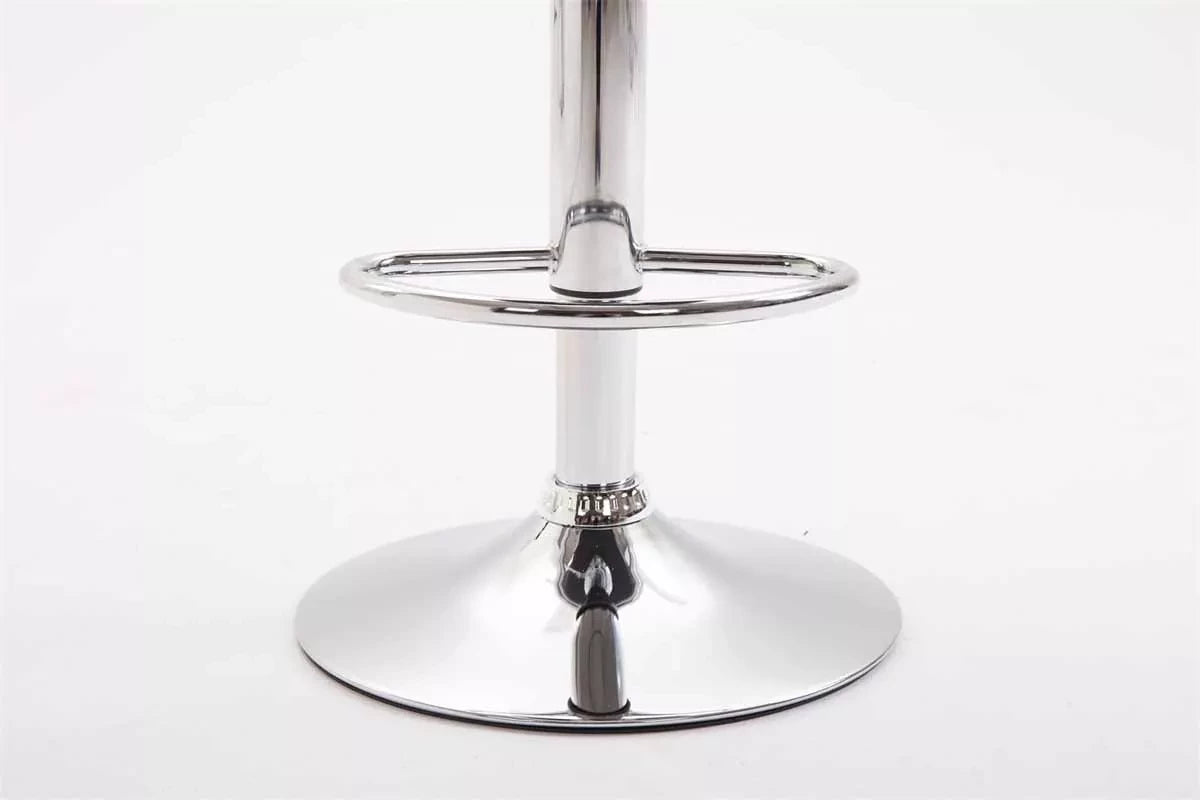 In And OutdoorMatch Luxe Barkruk Guido - Greige - Chroom - Modern Design - Set van 2 - Rugleuning - Voetensteun - Voor Keuken en Bar - Gestoffeerde Zitting Barkrukken / hocker