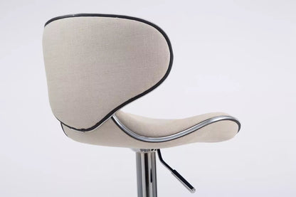 In And OutdoorMatch Luxe Barkruk Kelli - Wit - Chroom - Modern Design - Set van 2 - Rugleuning - Voetensteun - Voor Keuken en Bar - Gestoffeerde Zitting Barkrukken / hocker