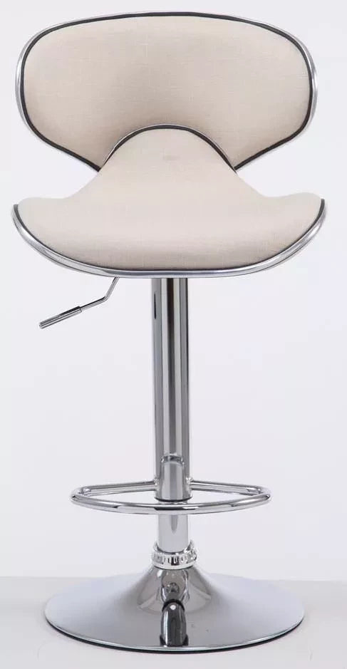 In And OutdoorMatch Luxe Barkruk Kelli - Wit - Chroom - Modern Design - Set van 2 - Rugleuning - Voetensteun - Voor Keuken en Bar - Gestoffeerde Zitting Barkrukken / hocker