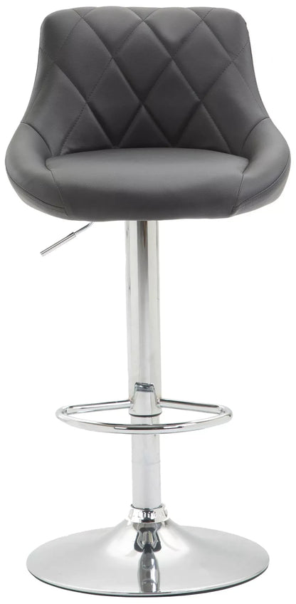 In And OutdoorMatch Luxe Barkruk Lina - Zwart - Chroom - Modern Design - Set van 2 - Rugleuning - Voetensteun - Voor Keuken en Bar - Gestoffeerde Zitting - Imitatie Leder Barkrukken / hocker