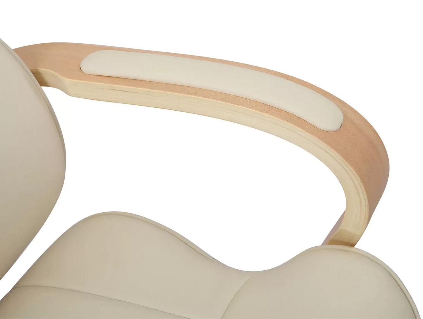 In And OutdoorMatch Luxe Bureaustoel Greta - Creme kunstleer - Met Rugleuning en Armleuning - In hoogte verstelbaar - Ergonomisch Bureaustoel