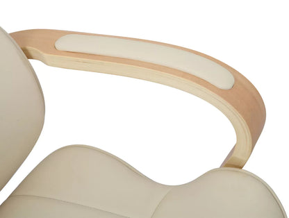 In And OutdoorMatch Luxe Bureaustoel Greta - Creme kunstleer - Met Rugleuning en Armleuning - In hoogte verstelbaar - Ergonomisch Bureaustoel