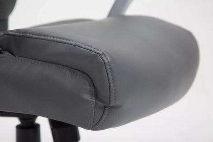 In And OutdoorMatch Luxe Bureaustoel Santuzza Grayce - kunstleer - Grijs/Zwart - Op wielen - Ergonomische bureaustoel - Voor volwassenen - In hoogte verstelbaar Bureaustoel