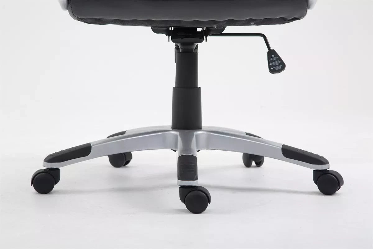 In And OutdoorMatch Luxe Bureaustoel Santuzza Grayce - kunstleer - Grijs/Zwart - Op wielen - Ergonomische bureaustoel - Voor volwassenen - In hoogte verstelbaar Bureaustoel