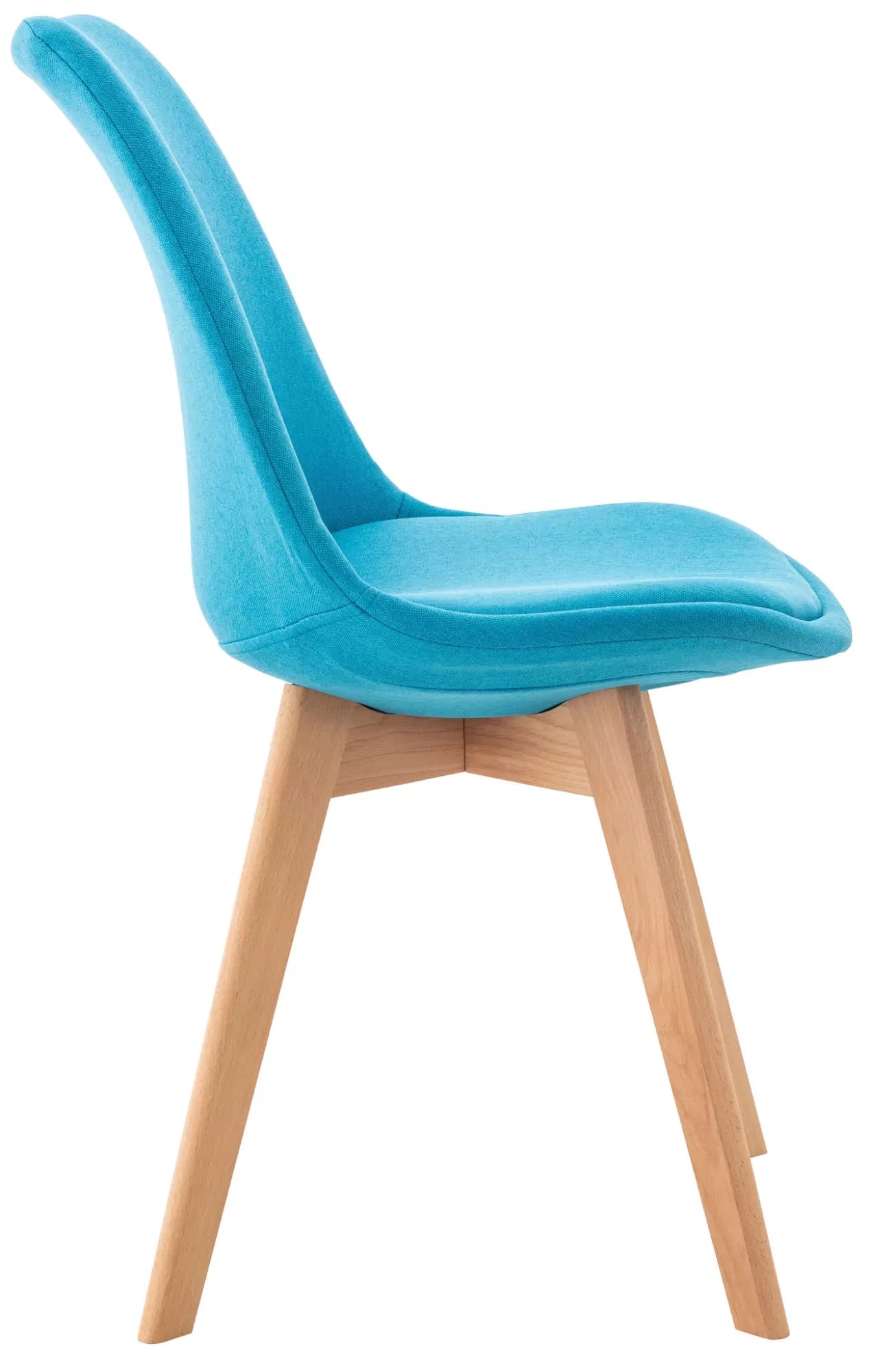 In And OutdoorMatch Luxe Stoel Isom - Blauw - Beukenhout - Modern Design - Rugleuning - Set van 4 - Voor Keuken en Bar - Gestoffeerde Zitting Eetkamerstoel