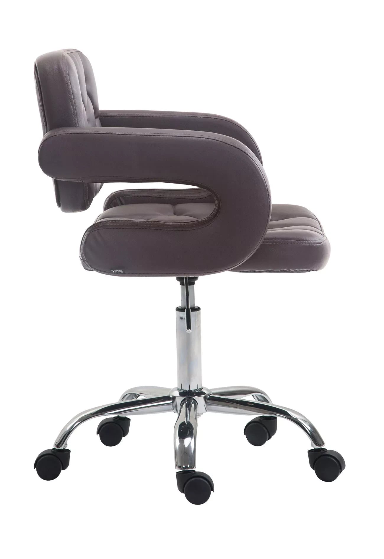 In And OutdoorMatch Luxe Werkkruk Martina - Zwart - Op wielen - Bureaustoel - Met rugleuning - In hoogte verstelbaar 45 - 57 cm - Kunstleer Bureaustoel