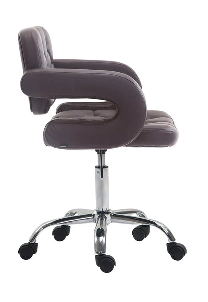 In And OutdoorMatch Luxe Werkkruk Martina - Zwart - Op wielen - Bureaustoel - Met rugleuning - In hoogte verstelbaar 45 - 57 cm - Kunstleer Bureaustoel