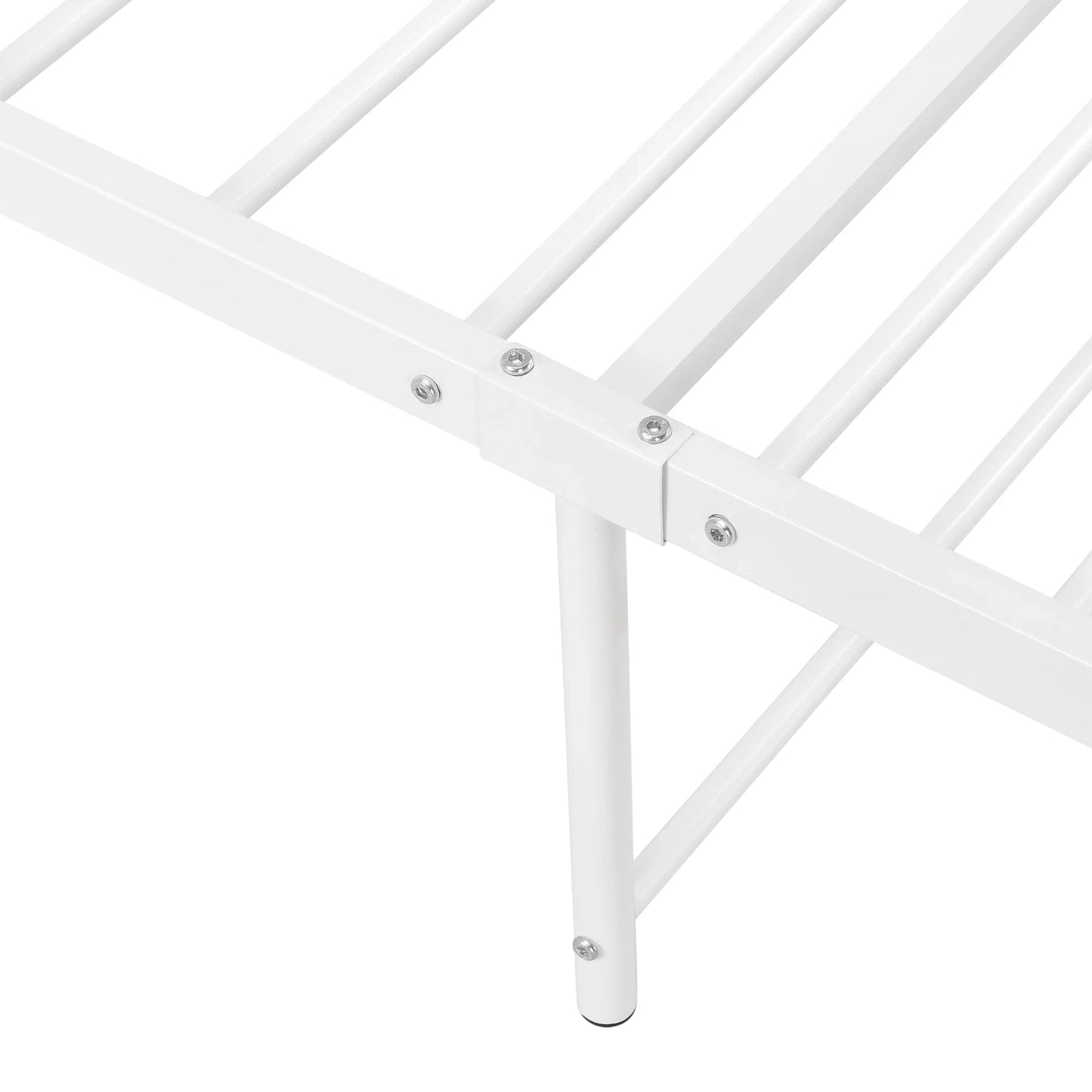 In And OutdoorMatch Metalen Bed Omari - Staal - Met Bedbodem - 90x200 cm - Wit - Snelle Montage Eén persoon slapen