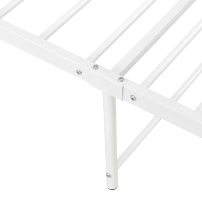 In And OutdoorMatch Metalen Bed Omari - Staal - Met Bedbodem - 90x200 cm - Wit - Snelle Montage Eén persoon slapen