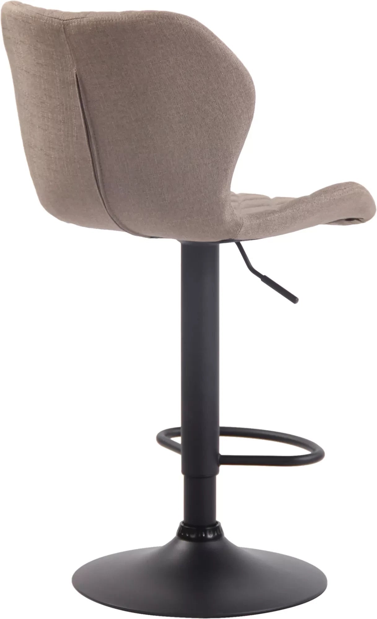 In And OutdoorMatch Moderne Barkruk Karina - Bruin - Zwart - Luxe Design - Rugleuning - Voetensteun - Voor Keuken en Bar - Gestoffeerde Zitting Barkrukken / hocker