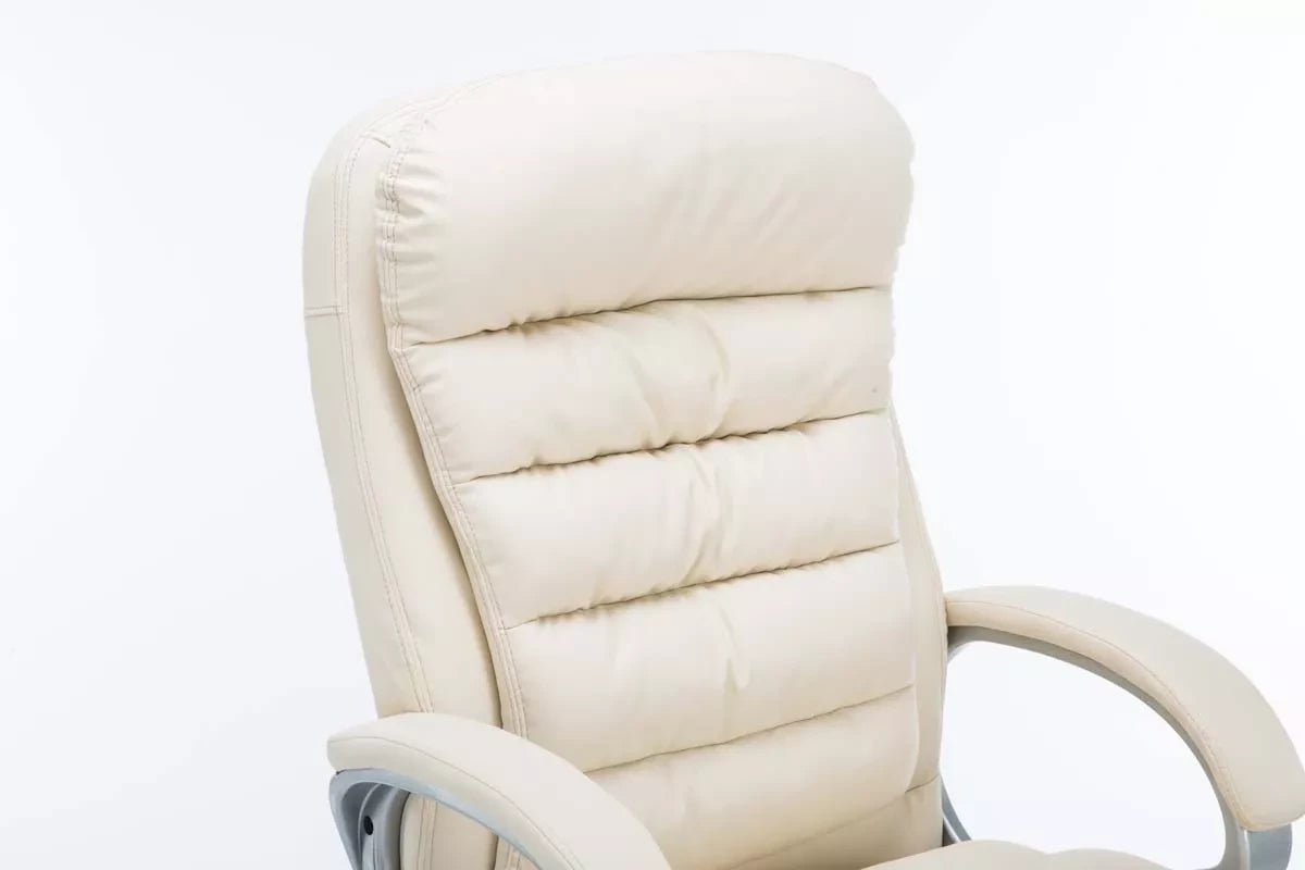 In And OutdoorMatch Olivia Bureaustoel Abigayle - Creme - Op wielen - Kunstleer - Voor volwassenen - Ergonomische bureaustoel - In hoogte verstelbaar 45-52cm Bureaustoel