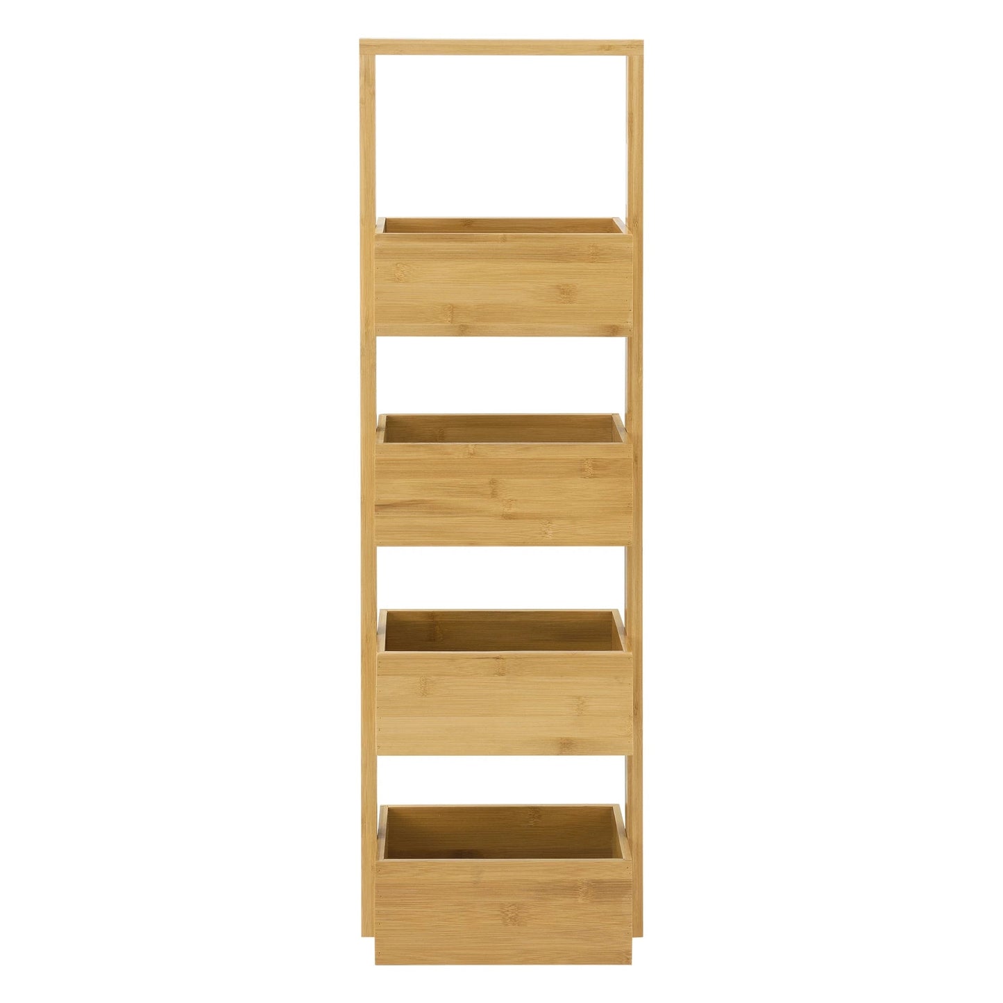 In And OutdoorMatch Opbergrek Delaney - Staand rek - Met 4 manden - Bamboe - Minimalistisch design storage rack