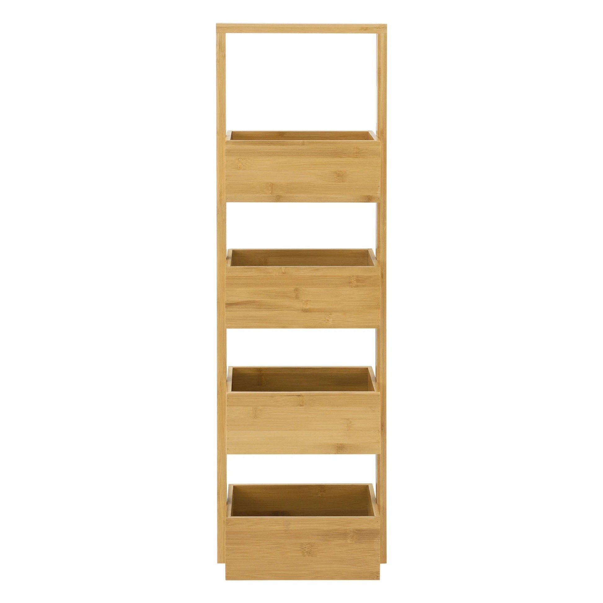 In And OutdoorMatch Opbergrek Delaney - Staand rek - Met 4 manden - Bamboe - Minimalistisch design storage rack
