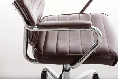 In And OutdoorMatch Premium Bureaustoel Isacco Markus - 100% polyurethaan - Bruin - Op wielen - Ergonomische bureaustoel - Voor volwassenen - In hoogte verstelbaar Bureaustoel