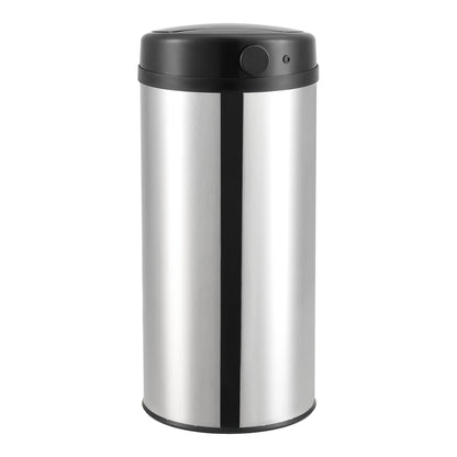 In And OutdoorMatch Prullenbak Britney - Met Sensor - 68xØ30,5 cm - 42 liter - Zilverkleurig - Afneembaar en Waterdicht Deksel Afvalbak