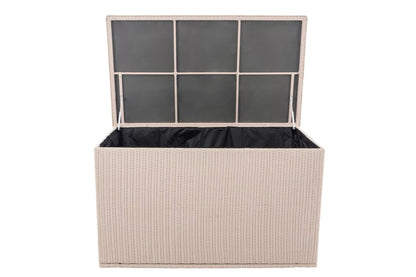 In And OutdoorMatch Rotan Opbergbox Karelle - 148 x 85 x 84 cm Berken - Tuinkussenbox - Waterdicht - Met deksel - Voor binnen & buiten - Tuinbox Garden Storage box