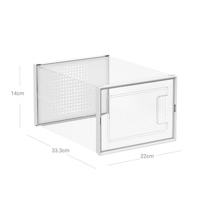 In And OutdoorMatch Schoenenrek Madisyn - Wit - Kledingrek - Schoenenkast - set van 8 - opbergdozen shoebox