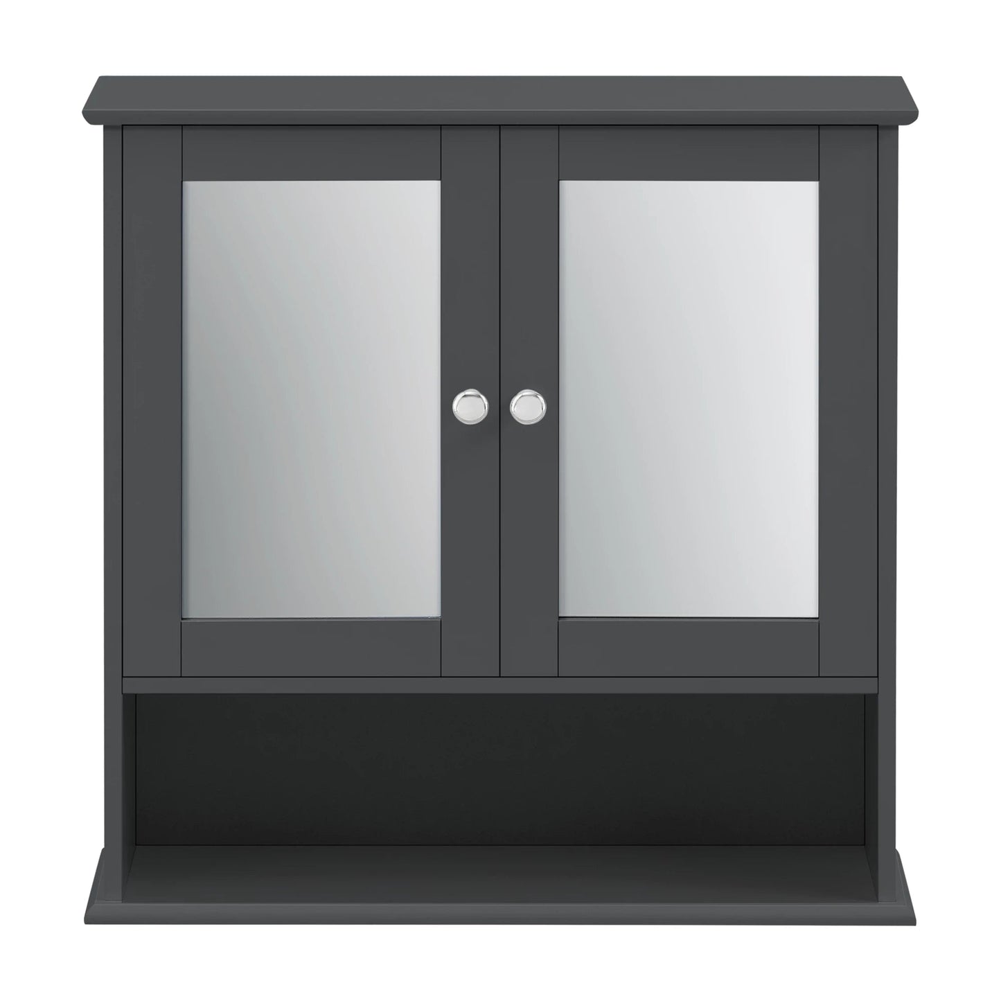 In And OutdoorMatch Spiegelkast Octavia - Voor Wandmontage - MDF - 58x56x13 cm - Donkergrijs - Stijlvol Design Badkamerkast