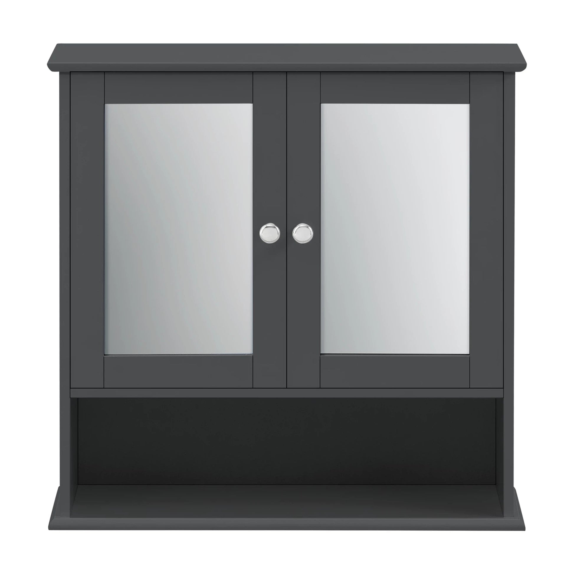 In And OutdoorMatch Spiegelkast Octavia - Voor Wandmontage - MDF - 58x56x13 cm - Donkergrijs - Stijlvol Design Badkamerkast