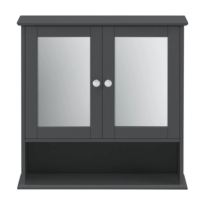 In And OutdoorMatch Spiegelkast Octavia - Voor Wandmontage - MDF - 58x56x13 cm - Donkergrijs - Stijlvol Design Badkamerkast