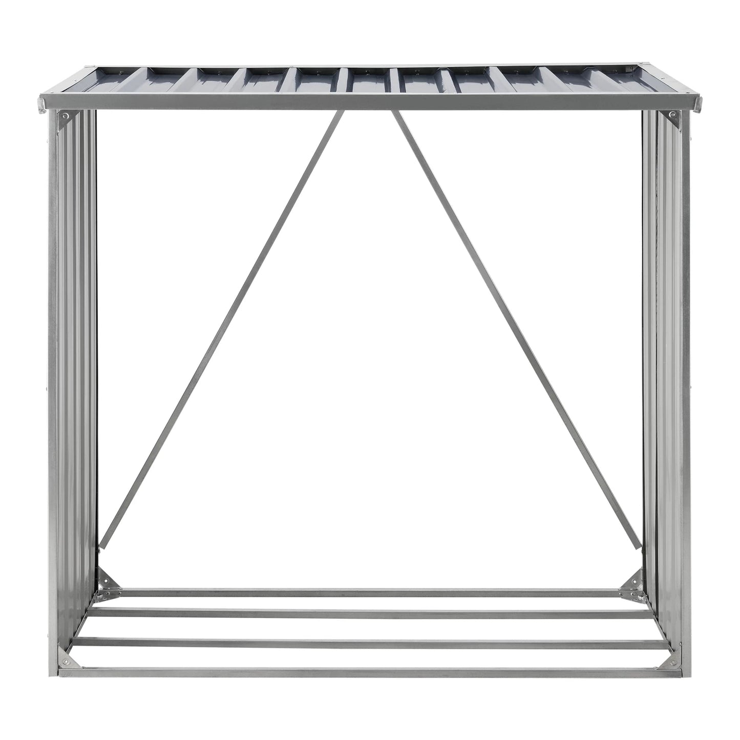In And OutdoorMatch Stalen Brandhout Rek Gigi - Houtopslag - 156x80x152 cm - Antraciet - Gegalvaniseerd Staal - Houtrek