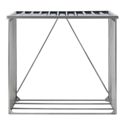 In And OutdoorMatch Stalen Brandhout Rek Gigi - Houtopslag - 156x80x152 cm - Antraciet - Gegalvaniseerd Staal - Houtrek