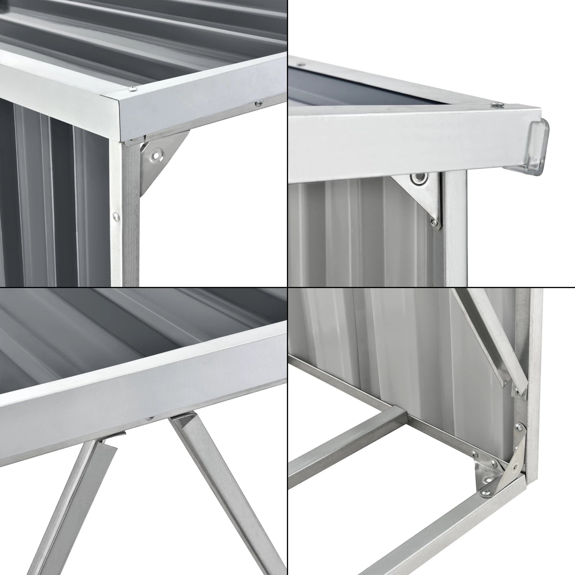 In And OutdoorMatch Stalen Brandhout Rek Gigi - Houtopslag - 156x80x152 cm - Antraciet - Gegalvaniseerd Staal - Houtrek