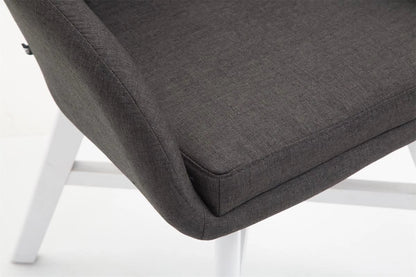 In And OutdoorMatch Stoel Alys - Wit - Grijze Stoel - Bezoekersstoel - Eetkamerstoel - Stof - Hoge Kwaliteit Bekleding - Moderne Stijl Stoel - Speelse Bezoekersstoel Eetkamerstoel