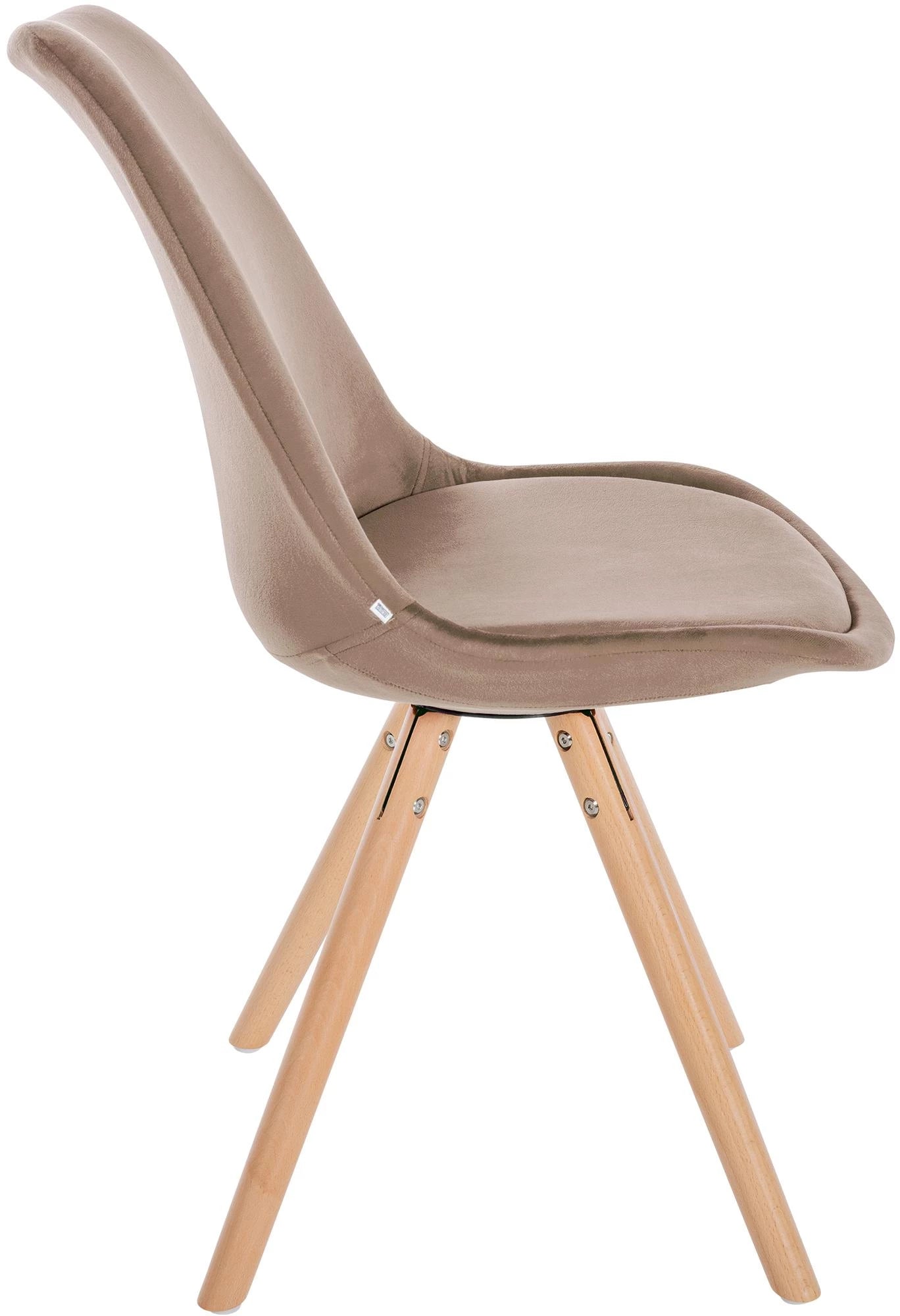 In And OutdoorMatch Stoel Gillian - Bruin en Hout - Fluweel - Comfortabele zit - Hoogwaardige bekleding - Stijlvolle stoel - Klassieke uitstraling Eetkamerstoel