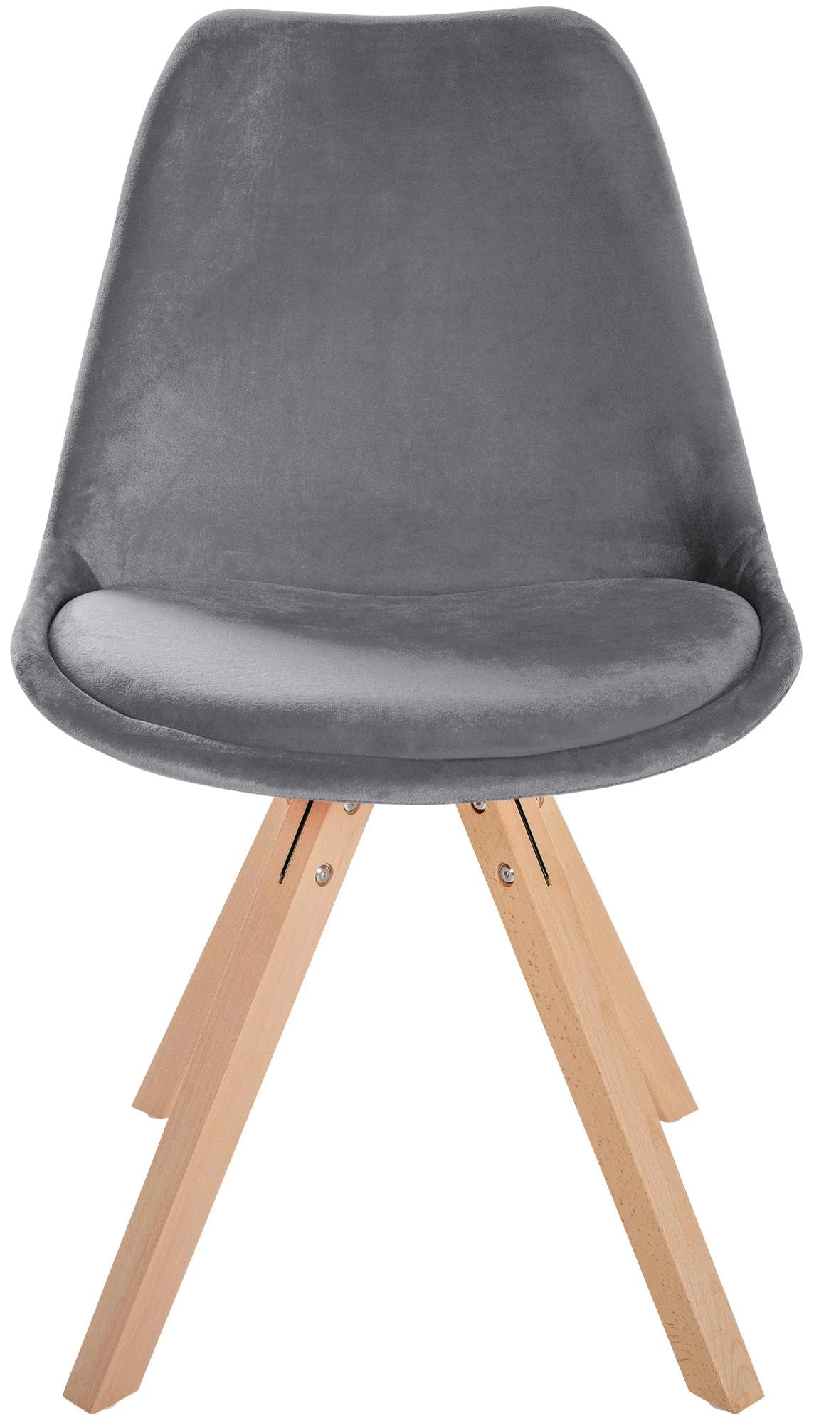 In And OutdoorMatch Stoel Hennie - Grijs - Fluweel - Comfortabele zit - Hoogwaardige bekleding - Stijlvolle stoel - Klassieke uitstraling Eetkamerstoel