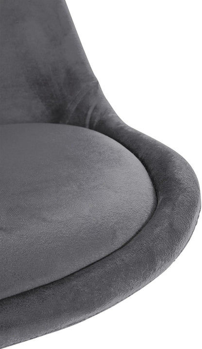 In And OutdoorMatch Stoel Hennie - Grijs - Fluweel - Comfortabele zit - Hoogwaardige bekleding - Stijlvolle stoel - Klassieke uitstraling Eetkamerstoel