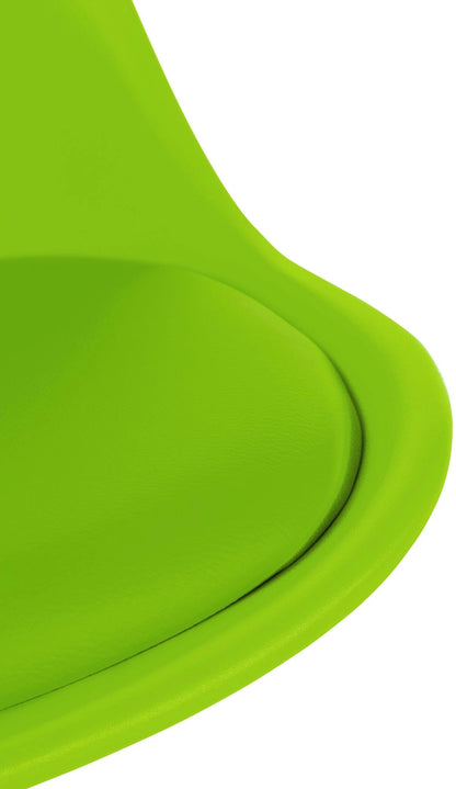 In And OutdoorMatch Stoel Theodore - Groen - Kunststof met Kunstleren Zitting - Hoogwaardige Bekleding - Stijlvolle Stoel - Klassieke Look Eetkamerstoel