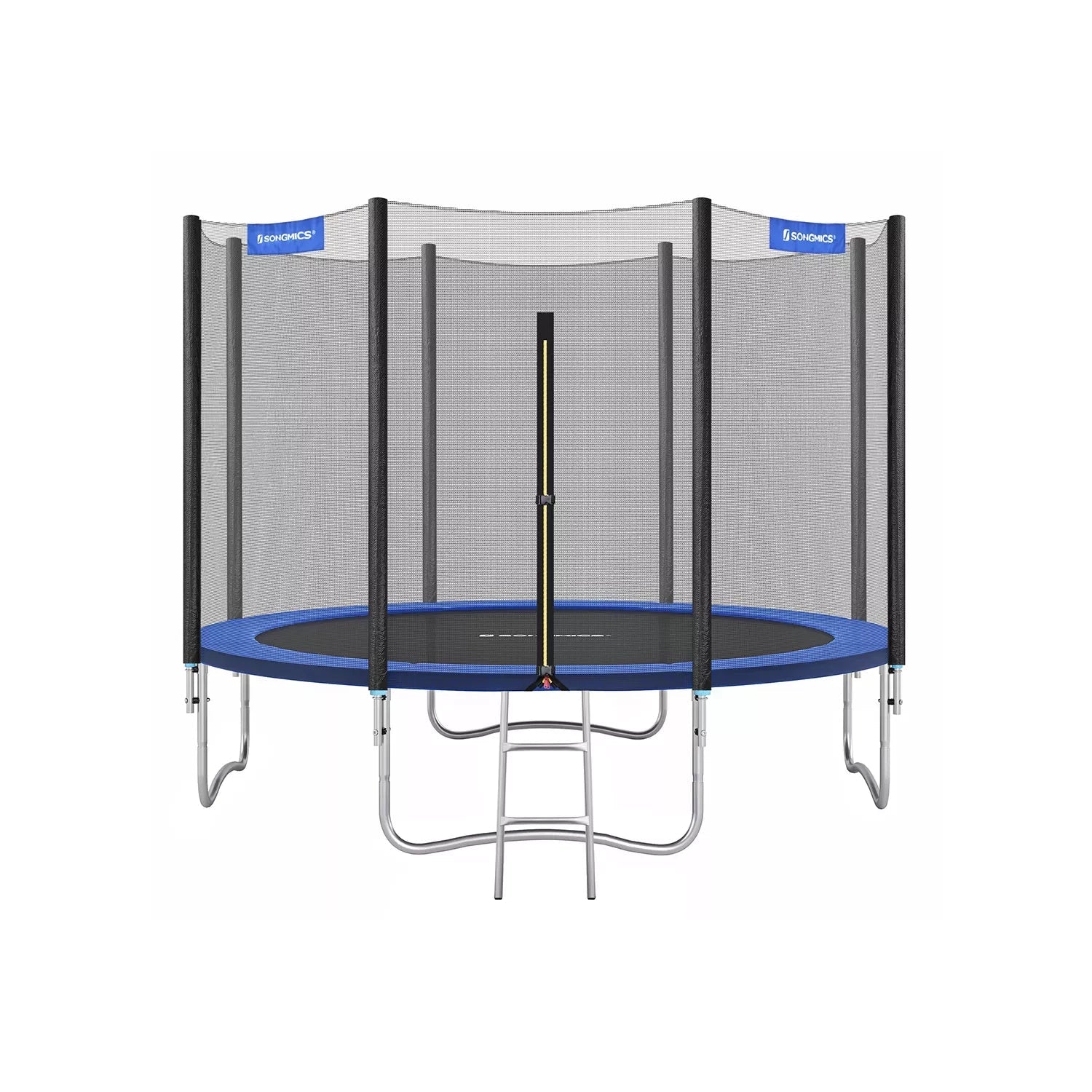 In And OutdoorMatch Trampoline Hyman - 366 cm - Met veiligheidsnet & ladder - Blauw - Rond - Tuin - tot 150 kg belasting Trampoline