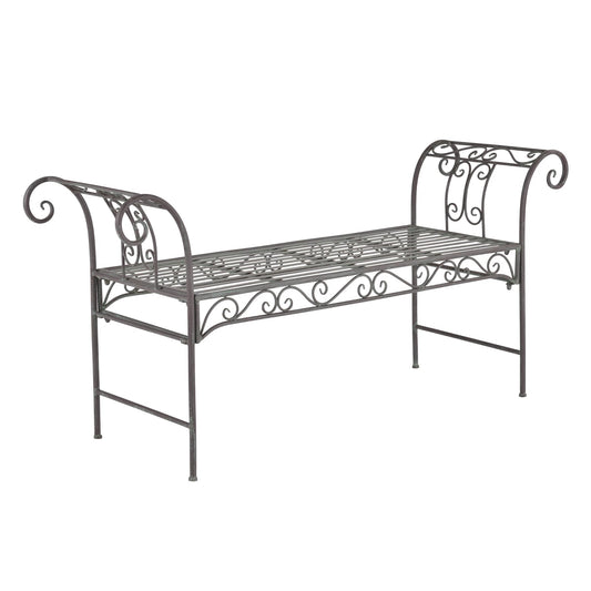 In And OutdoorMatch Tuinbank Barry - Vintage Metaal - 147x46x70 cm - Groen - Stabiel Metaal - Metalen Bank - 45cm Garden Bench