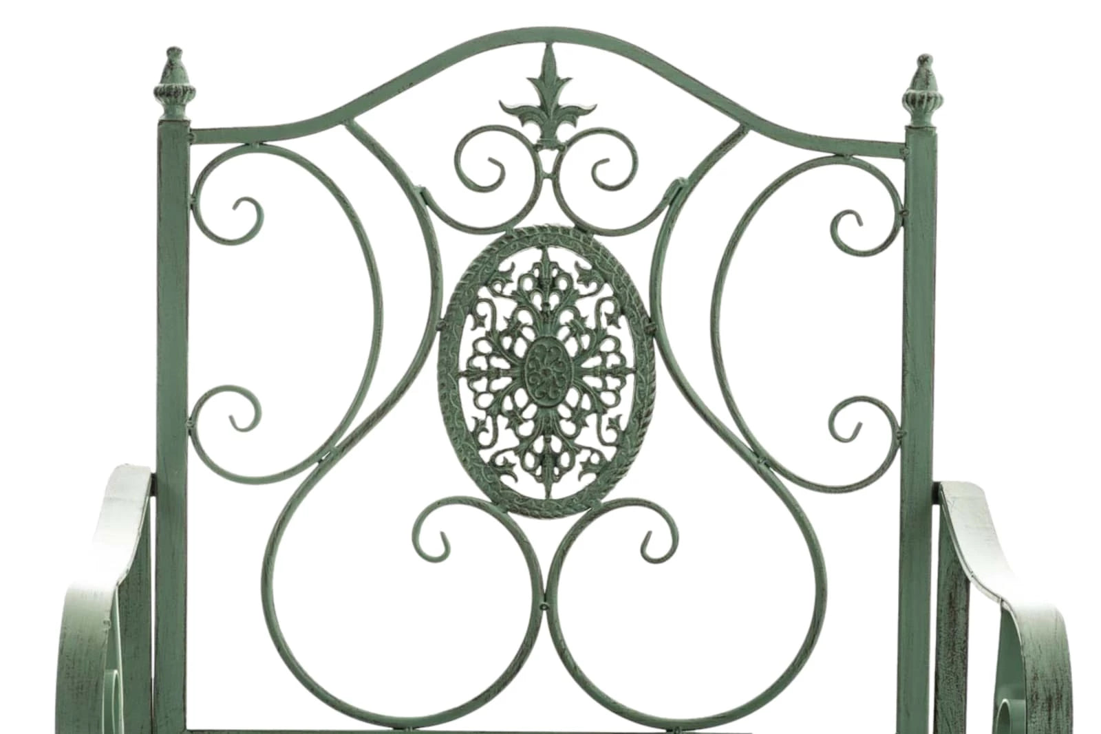 In And OutdoorMatch Tuinstoel Kenny - Groen - Set van 2 - Ijzer - Buitenstoel - Stoel - Hoge kwaliteit - Stijlvolle tuinstoel - Handgemaakt antiek patina Garden Chair