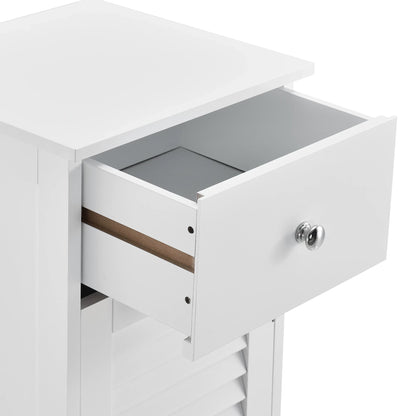 In And OutdoorMatch Vintage Badkamerkastje Ofelia - Met 1 Lade en Deur - 87x30x30 cm - Wit - Modern Design Badkamerkast