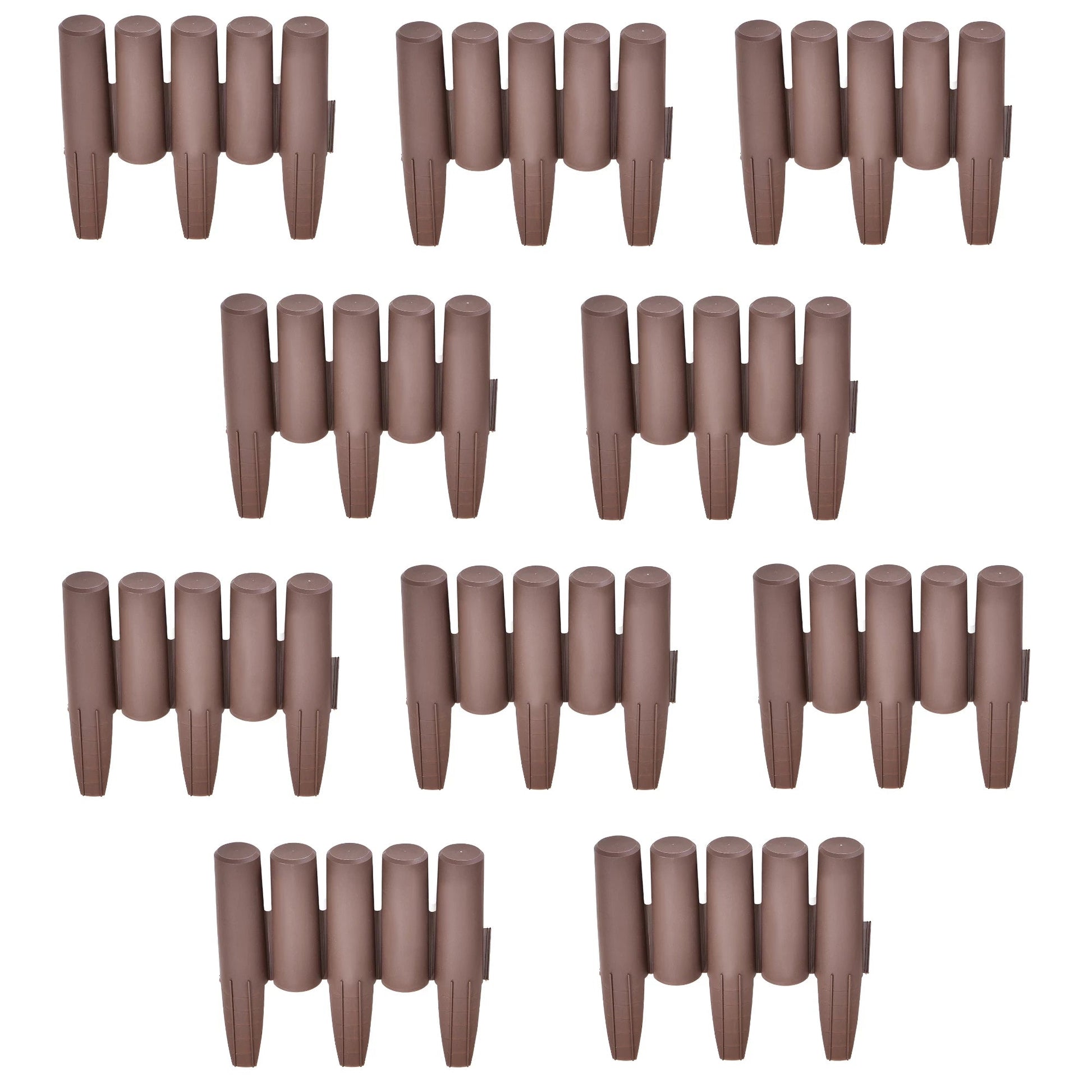 In En OutdoorMatch Palissade Onno - Rand - Kunststof - 10 stuks - Bruin - 270cm Borderrand
