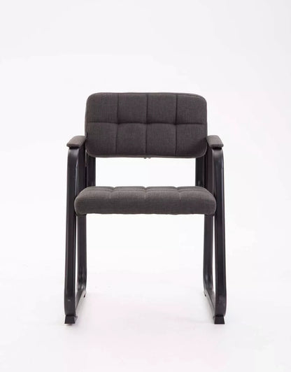 In En OutdoorMatch Stoel Armando - Grijs - Stof - Met armleuning en rugleuning - Vergaderstoel - Bezoekersstoel - Zithoogte 49cm Eetkamerstoel