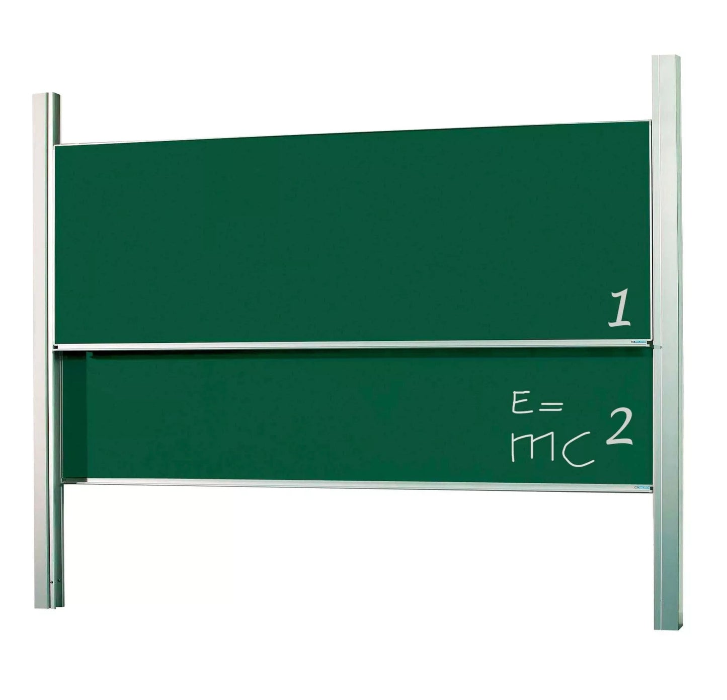 Krijtbord Deluxe Elvira - In hoogte verstelbaar - Dubbelzijdig bord - Schoolbord - Eenvoudige montage - Emaille staal - Groen - 120x300cm Krijtborden