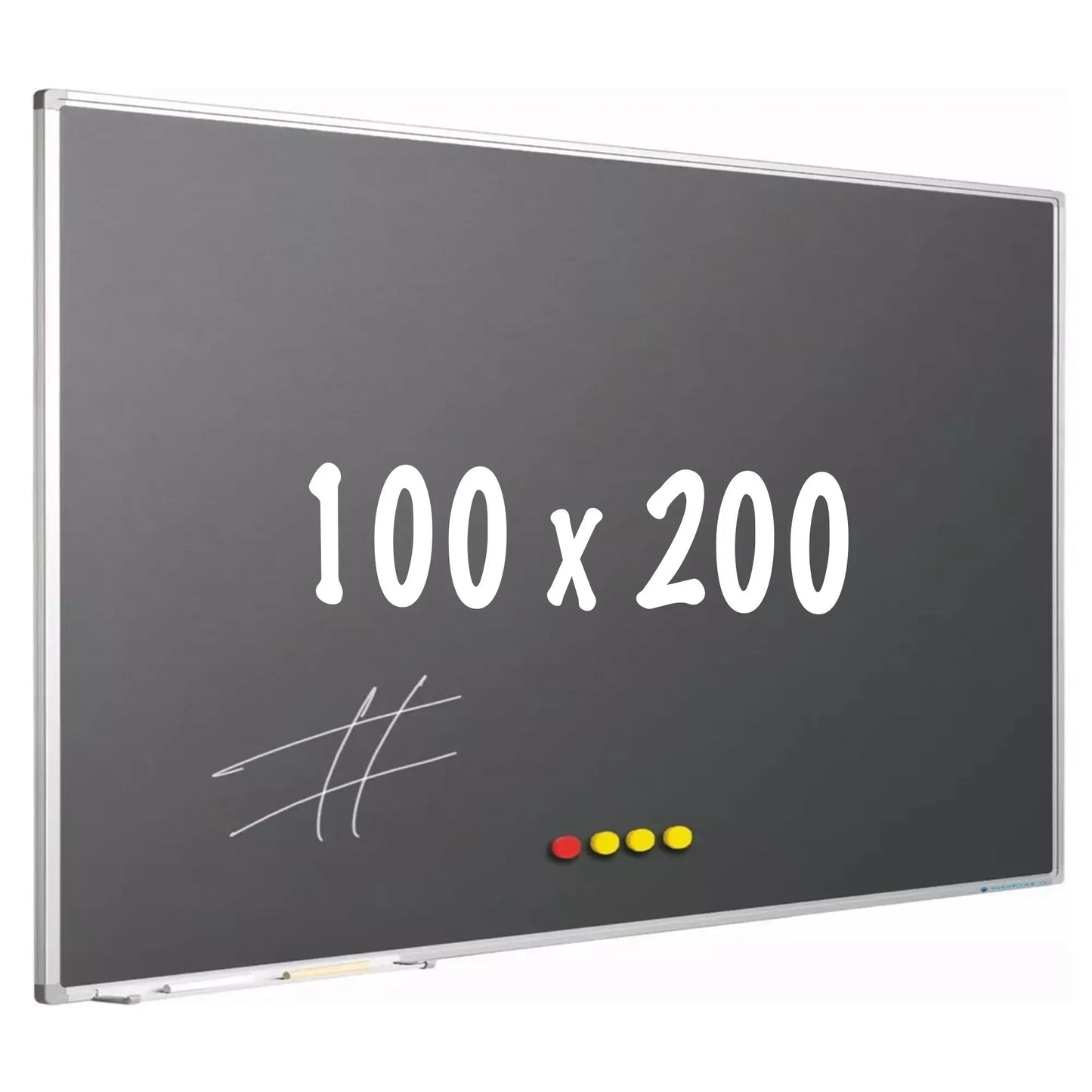 Krijtbord PRO Beverly - Magnetisch - Schoolbord - Eenvoudige montage - Emaille staal - Grijs - 100x200cm Krijtborden
