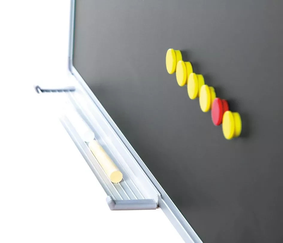 Krijtbord PRO Bridges - Magnetisch - Schoolbord - Eenvoudige montage - Emaille staal - Grijs - 120x180cm Krijtborden