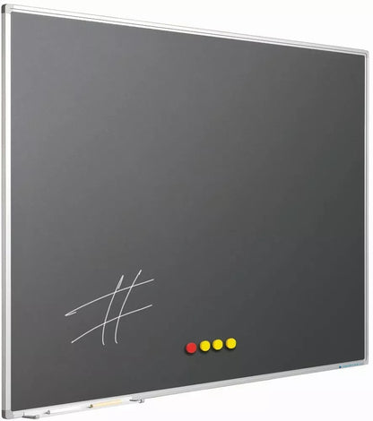 Krijtbord PRO Elvis - Magnetisch - Schoolbord - Eenvoudige montage - Emaille staal - Grijs - 120x400cm Krijtborden