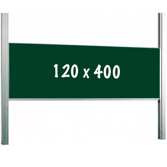 Krijtbord PRO Garland - In hoogte verstelbaar - Enkelzijdig bord - Schoolbord - Eenvoudige montage - Emaille staal - Groen - 120x400cm Krijtborden