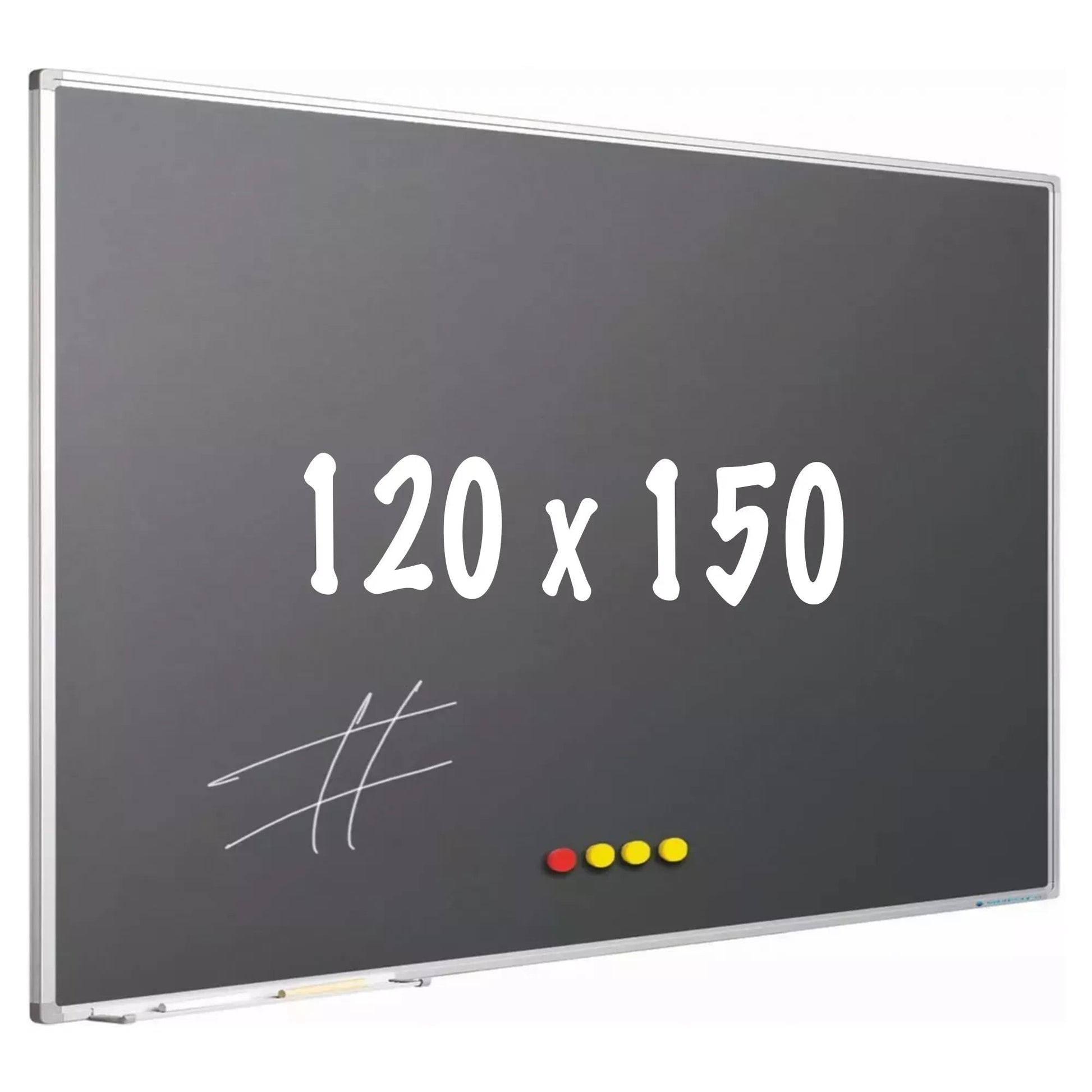 Krijtbord PRO Hobert - Magnetisch - Schoolbord - Eenvoudige montage - Emaille staal - Grijs - 120x150cm Krijtborden