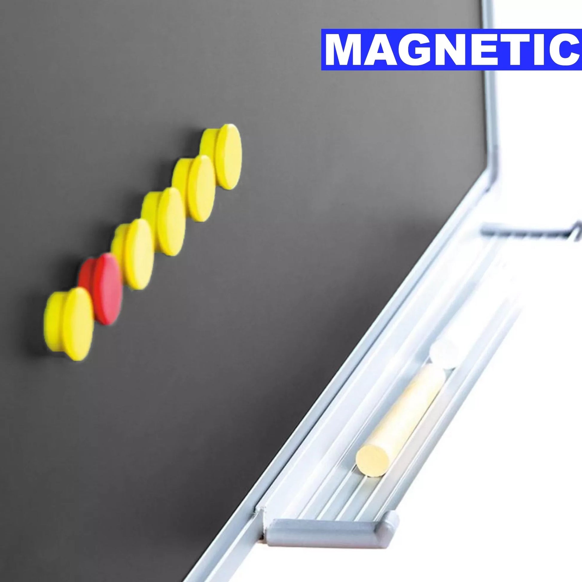 Krijtbord PRO Mata - Magnetisch - Schoolbord - Eenvoudige montage - Emaille staal - Grijs - 90x120cm Krijtborden