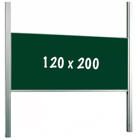 Krijtbord PRO Mullen - In hoogte verstelbaar - Enkelzijdig bord - Schoolbord - Eenvoudige montage - Emaille staal - Groen - 120x200cm Krijtborden
