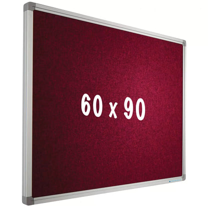 Prikbord Camira stof PRO Bryce - Aluminium frame - Eenvoudige montage - Punaises - Rood - Prikborden - 60x90cm prikbord