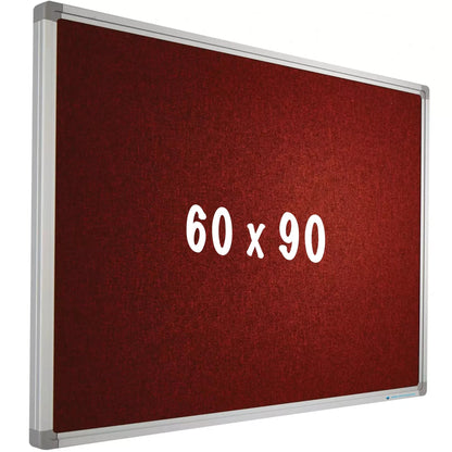 Prikbord Camira stof PRO Charmaine - Aluminium frame - Eenvoudige montage - Punaises - Rood - Prikborden - 60x90cm prikbord