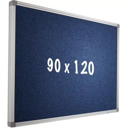 Prikbord Camira stof PRO Claudine - Aluminium frame - Eenvoudige montage - Punaises - Blauw - Prikborden - 90x120cm prikbord